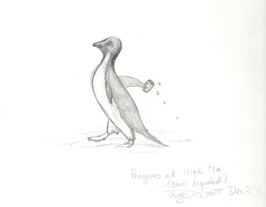 Penguins at High Tea by Tiffany Toland-Scott